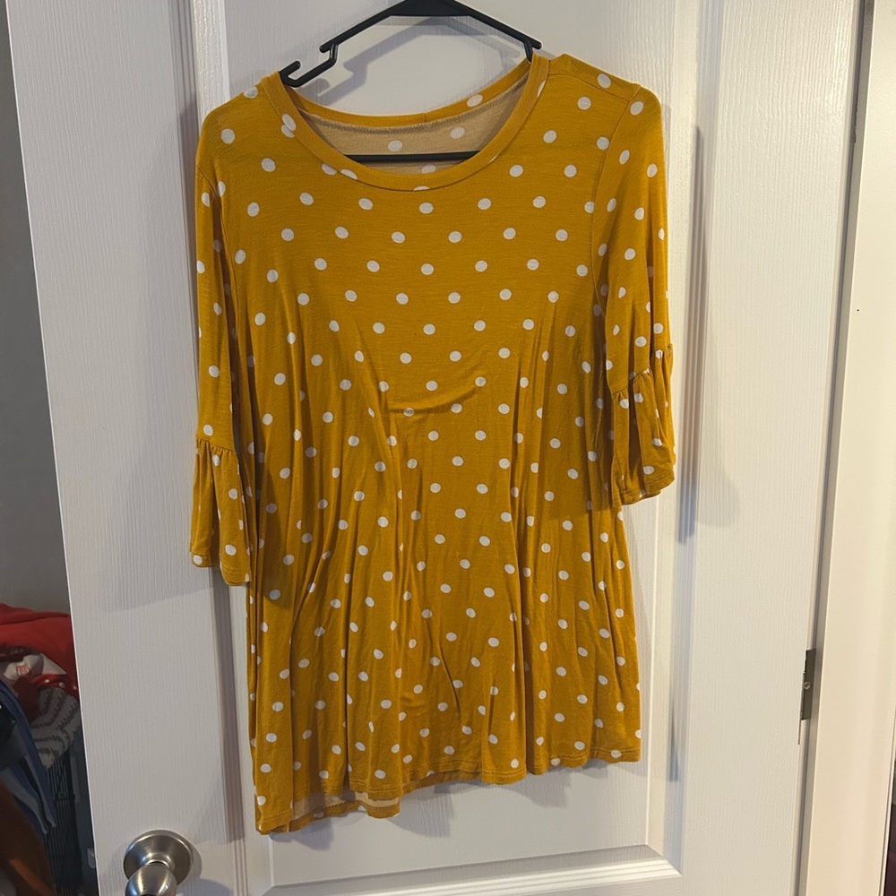 Yellow 3/4 Sleeve Relaxed Tunic